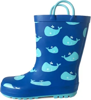 NORTY Rubber Rain Boots for Kids - Waterproof Rubber Boots Boys and Girls Solid & Printed Rainboots for Toddlers and Kids