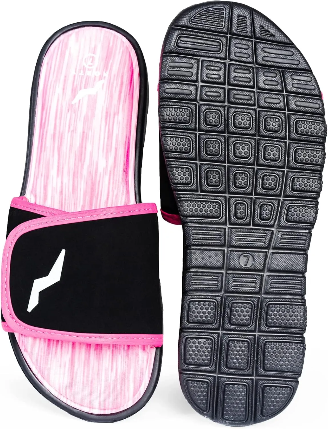 NORTY - Womens Memory Foam Footbed Sandals - Beach, Pool, Shower - Runs 1 Size Small