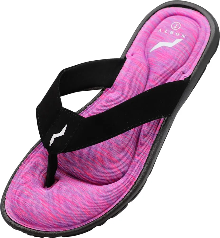 NORTY - Womens Memory Foam Footbed Sandals - Beach, Pool, Shower - Runs 1 Size Small