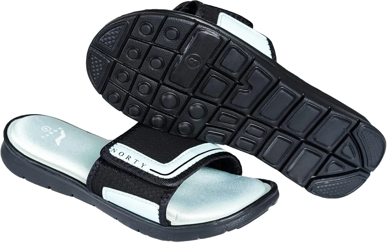 NORTY - Womens Memory Foam Footbed Sandals - Beach, Pool, Shower - Runs 1 Size Small