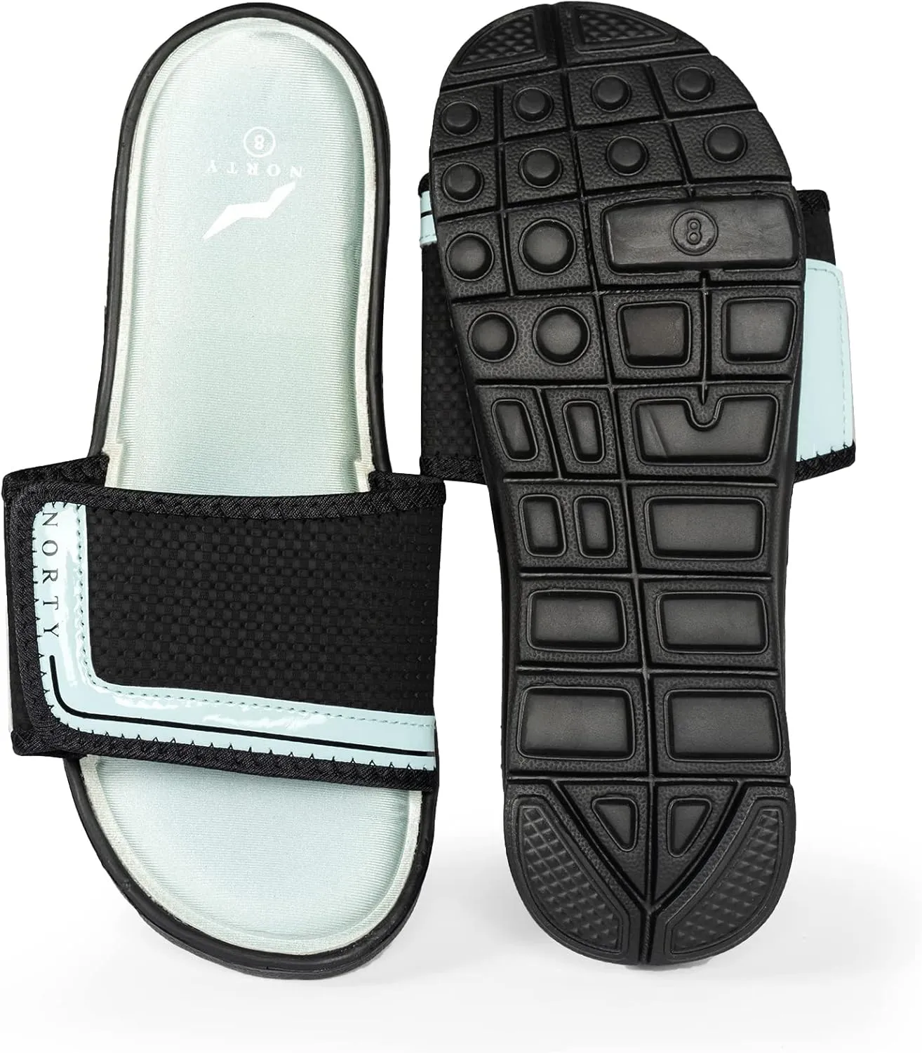 NORTY - Womens Memory Foam Footbed Sandals - Beach, Pool, Shower - Runs 1 Size Small