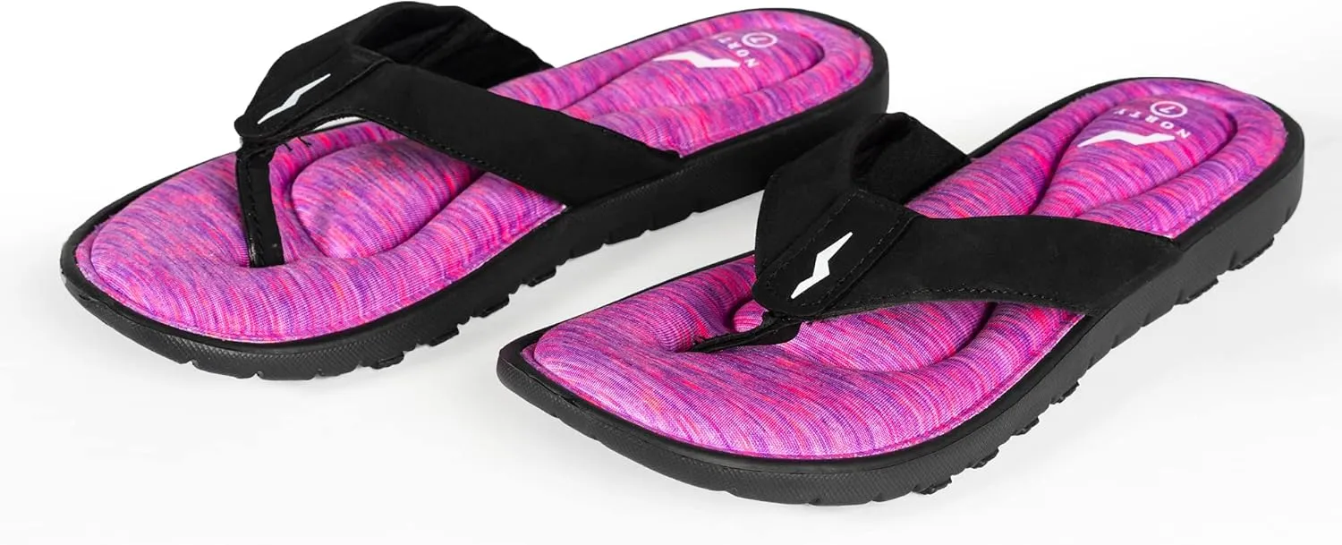 NORTY - Womens Memory Foam Footbed Sandals - Beach, Pool, Shower - Runs 1 Size Small