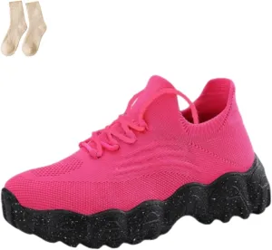 Nursebabes Sneakers, Quivale Shoes for Women, Breathable Non-Slip Lightweight Lace up Mesh Orthopedic Running Sneakers