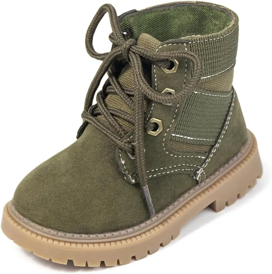 Oamico Toddler Boys Girls Hiking Boots Little Kid Work Boots Outdoor Non Slip Lace Up Winter Snow Ankle Boots