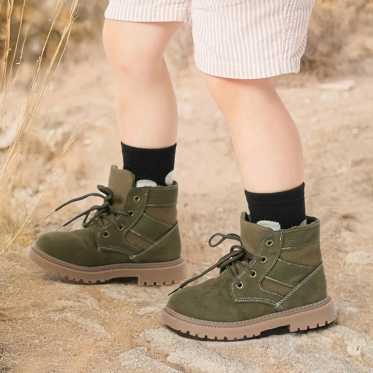 Oamico Toddler Boys Girls Hiking Boots Little Kid Work Boots Outdoor Non Slip Lace Up Winter Snow Ankle Boots