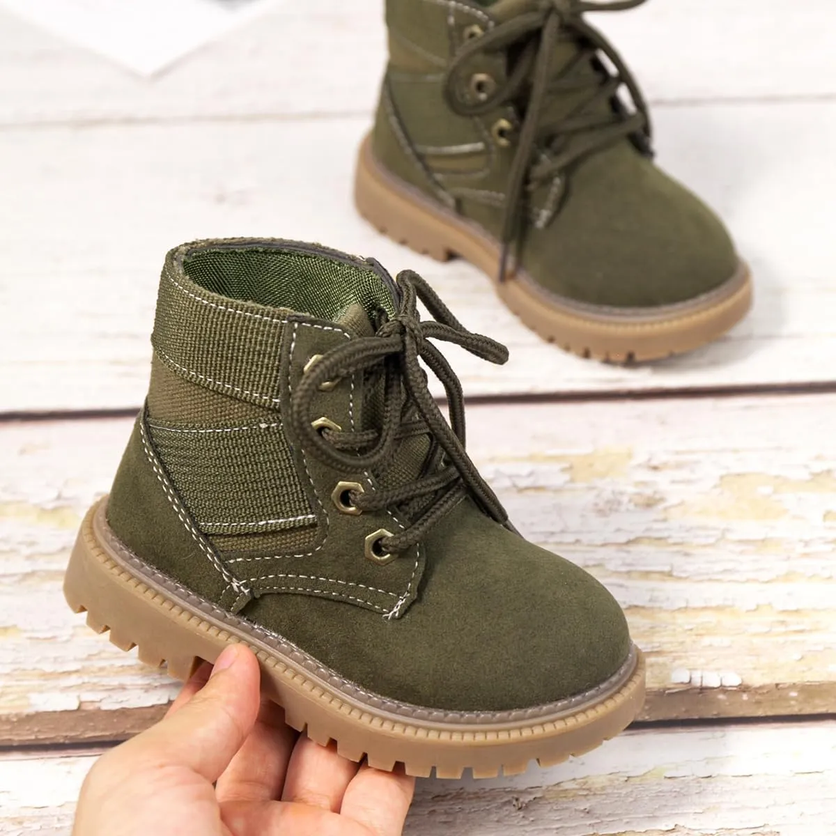 Oamico Toddler Boys Girls Hiking Boots Little Kid Work Boots Outdoor Non Slip Lace Up Winter Snow Ankle Boots