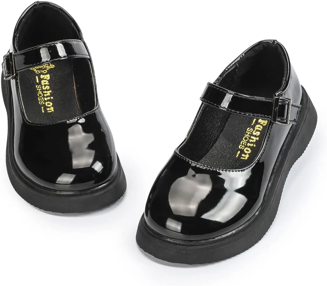 Oamico Toddler Girls Dress Shoes Loafers School Uniform Mary Jane Flats Thick Non-Slip Sole Casual Shoe (Toddler/Little Kids)