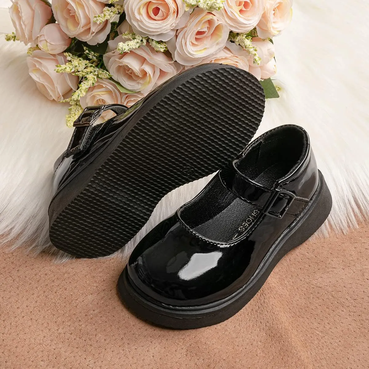 Oamico Toddler Girls Dress Shoes Loafers School Uniform Mary Jane Flats Thick Non-Slip Sole Casual Shoe (Toddler/Little Kids)