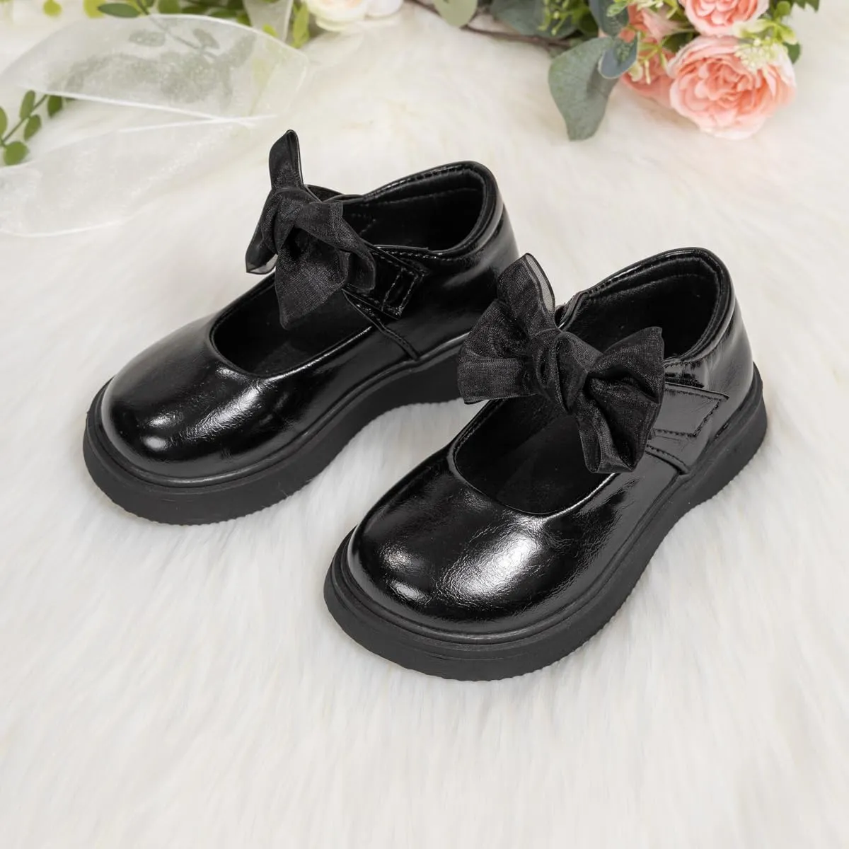 Oamico Toddler Girls Dress Shoes Loafers School Uniform Mary Jane Flats Thick Non-Slip Sole Casual Shoe (Toddler/Little Kids)