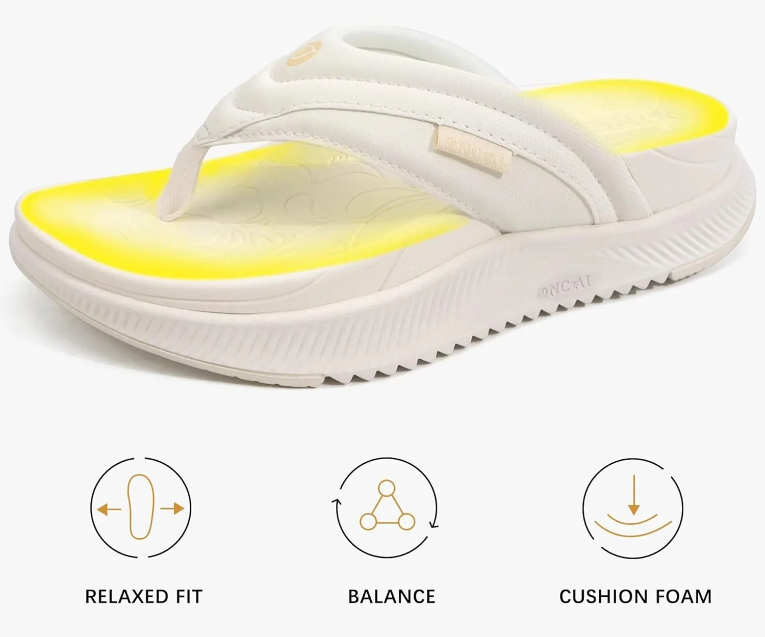ONCAI Women's Orthotic Cushion Flip Flops Recovery Walking Sandals for Women with Arch Support Summer Comfortable Slip On Flip Flops for Womans Size 6-12