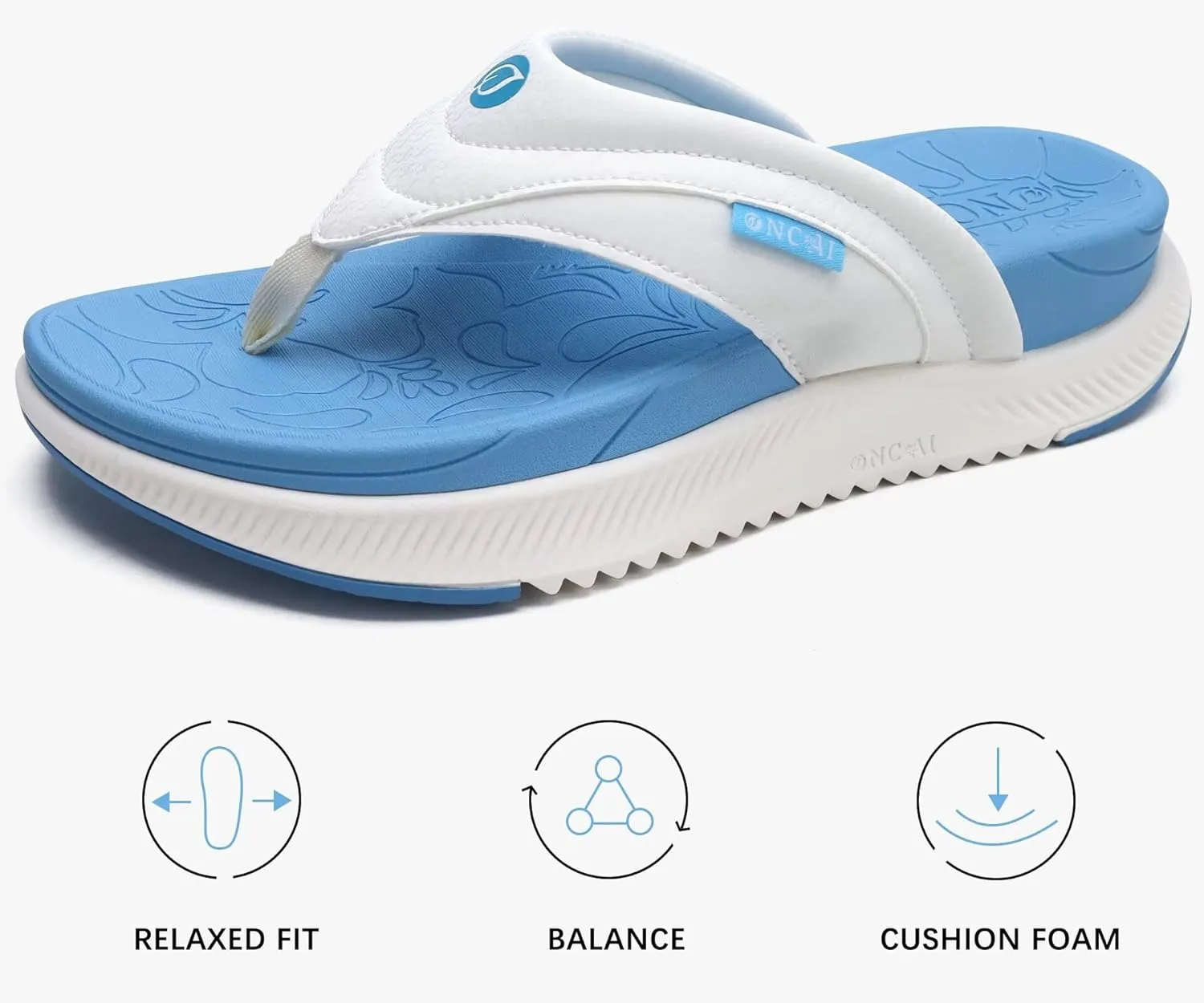 ONCAI Women's Orthotic Cushion Flip Flops Recovery Walking Sandals for Women with Arch Support Summer Comfortable Slip On Flip Flops for Womans Size 6-12