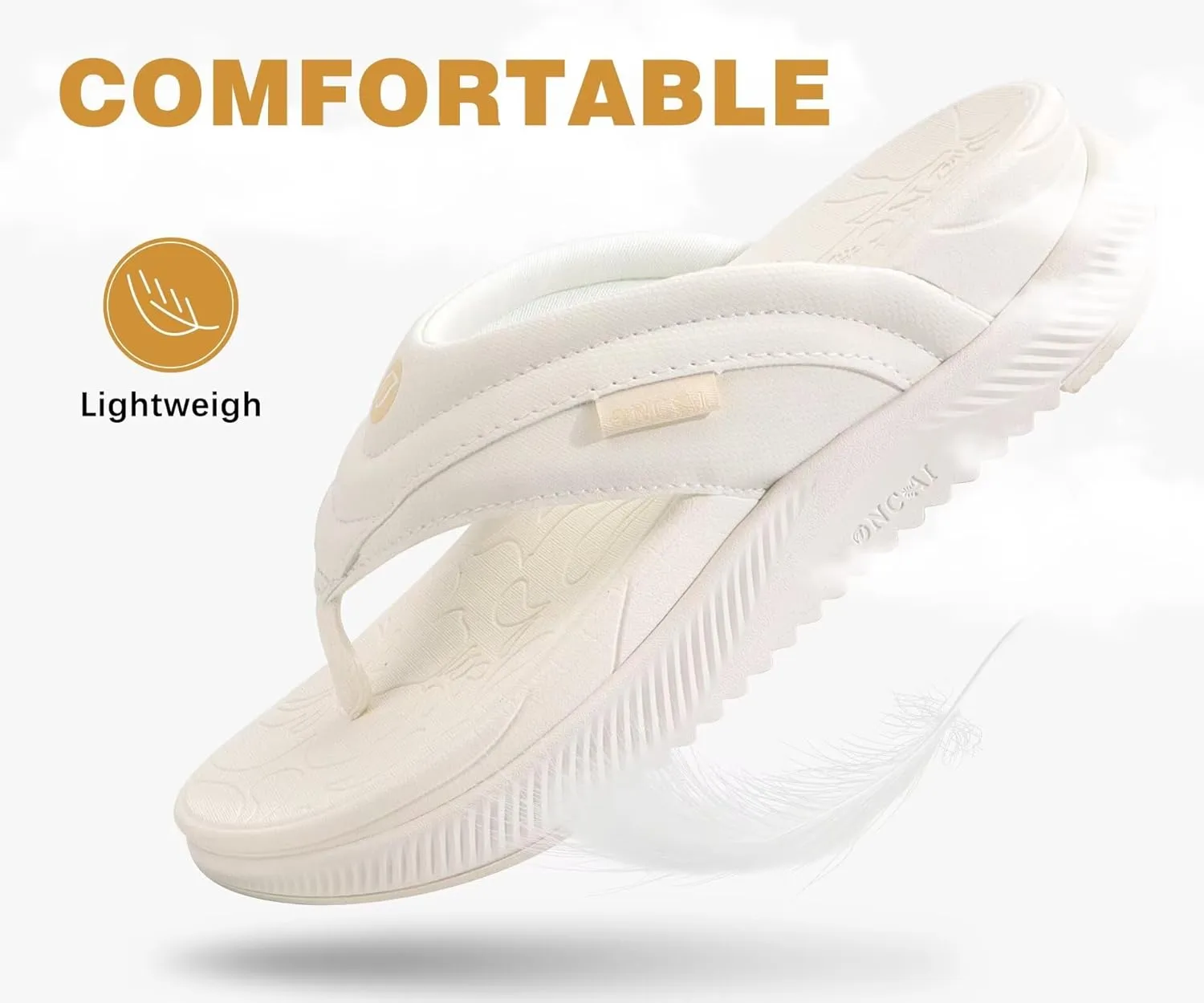 ONCAI Women's Orthotic Cushion Flip Flops Recovery Walking Sandals for Women with Arch Support Summer Comfortable Slip On Flip Flops for Womans Size 6-12