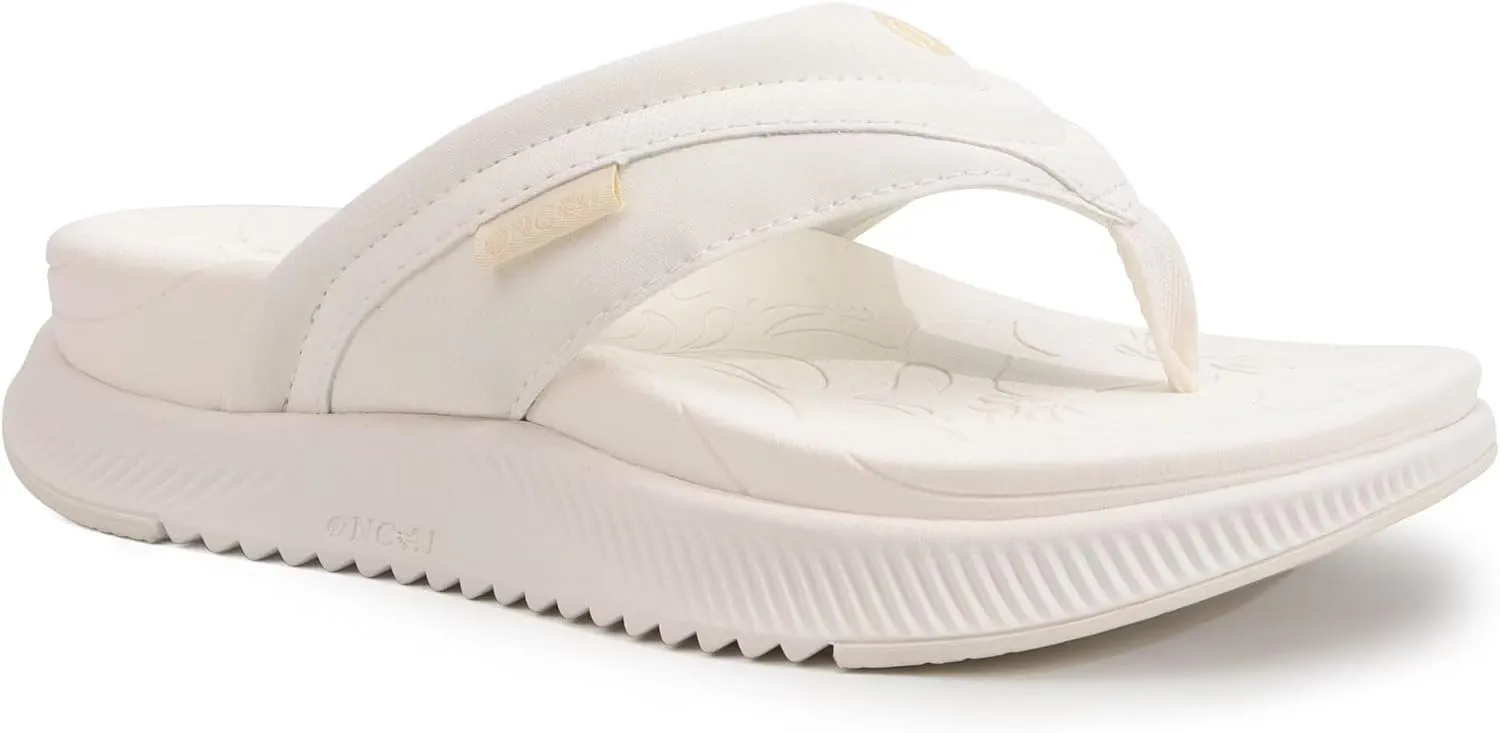 ONCAI Women's Orthotic Cushion Flip Flops Recovery Walking Sandals for Women with Arch Support Summer Comfortable Slip On Flip Flops for Womans Size 6-12