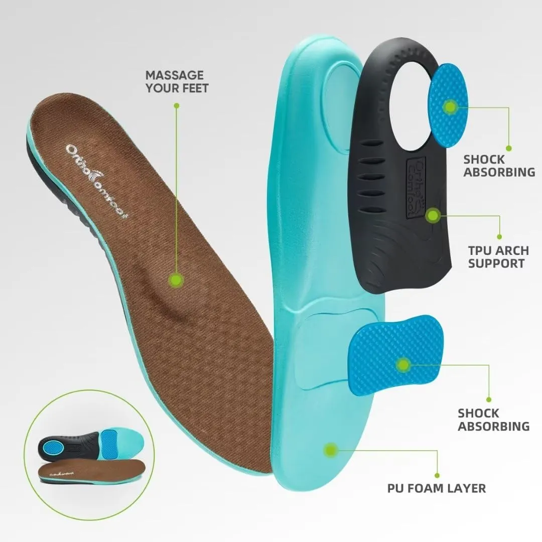 OrthoComfoot Men's Orthopedic Leather Dress Walking Shoes: Comfortable Plantar Fasciitis Loafers with Arch Support for Flat Feet, Casual Business Orthotic Slip-On for Foot and Heel Pain Relief