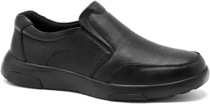 OrthoComfoot Men's Orthopedic Leather Dress Walking Shoes: Comfortable Plantar Fasciitis Oxfords with Arch Support, Business Diabetic Slip-On Loafers for Foot and Heel Pain Relief