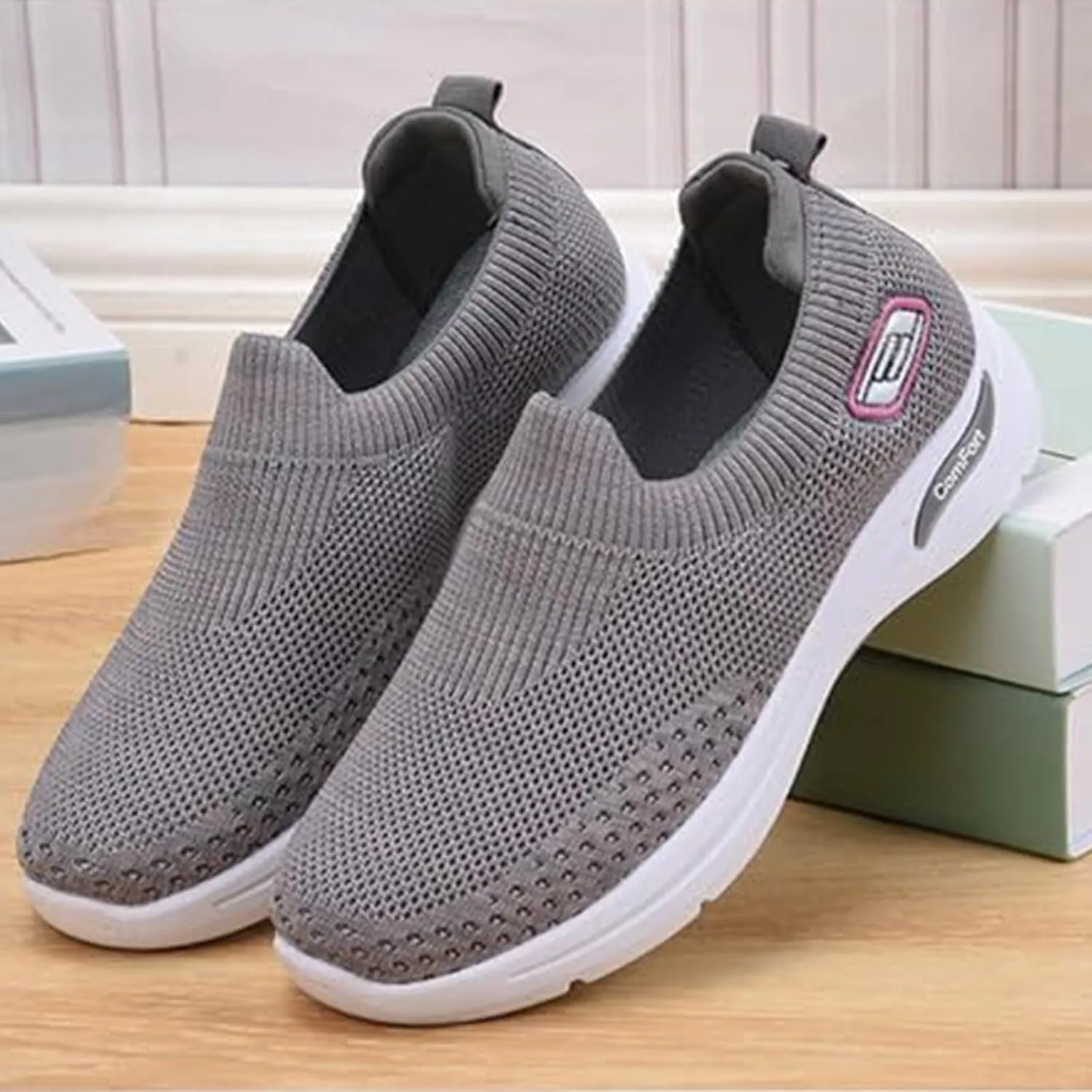 Orthopedic Sneakers for Women Lightweight Breathable Non Slip Walking Shoes with Arch Support Summer Comfortable Platform Chunky Cushioned Sport Sneaker