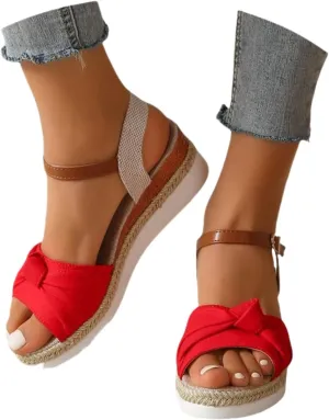 Orthopedic Wedge Sandals For Women Dressy Summer Comfortable Walking, Womens Espadrilles Wedges Sandals Heels Open Toe Platform Buckle Ankle Strap Casual Beach Shoes 2025 Vacation