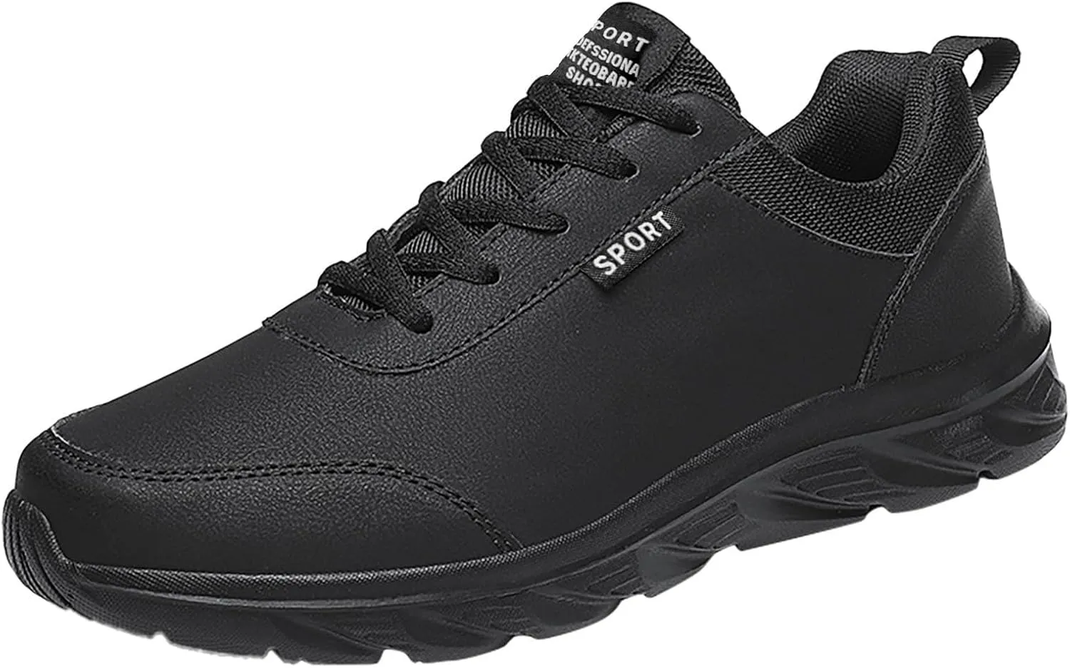 Outdoor Men Mountaineering Casual Sport Shoes Lace Up Solid Color Running Breathable Soft Bottom Shoes round Sneaker Laces for Men, 8.5