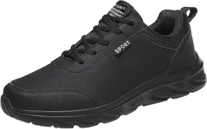 Outdoor Men Mountaineering Casual Sport Shoes Lace Up Solid Color Running Breathable Soft Bottom Shoes round Sneaker Laces for Men, 8.5