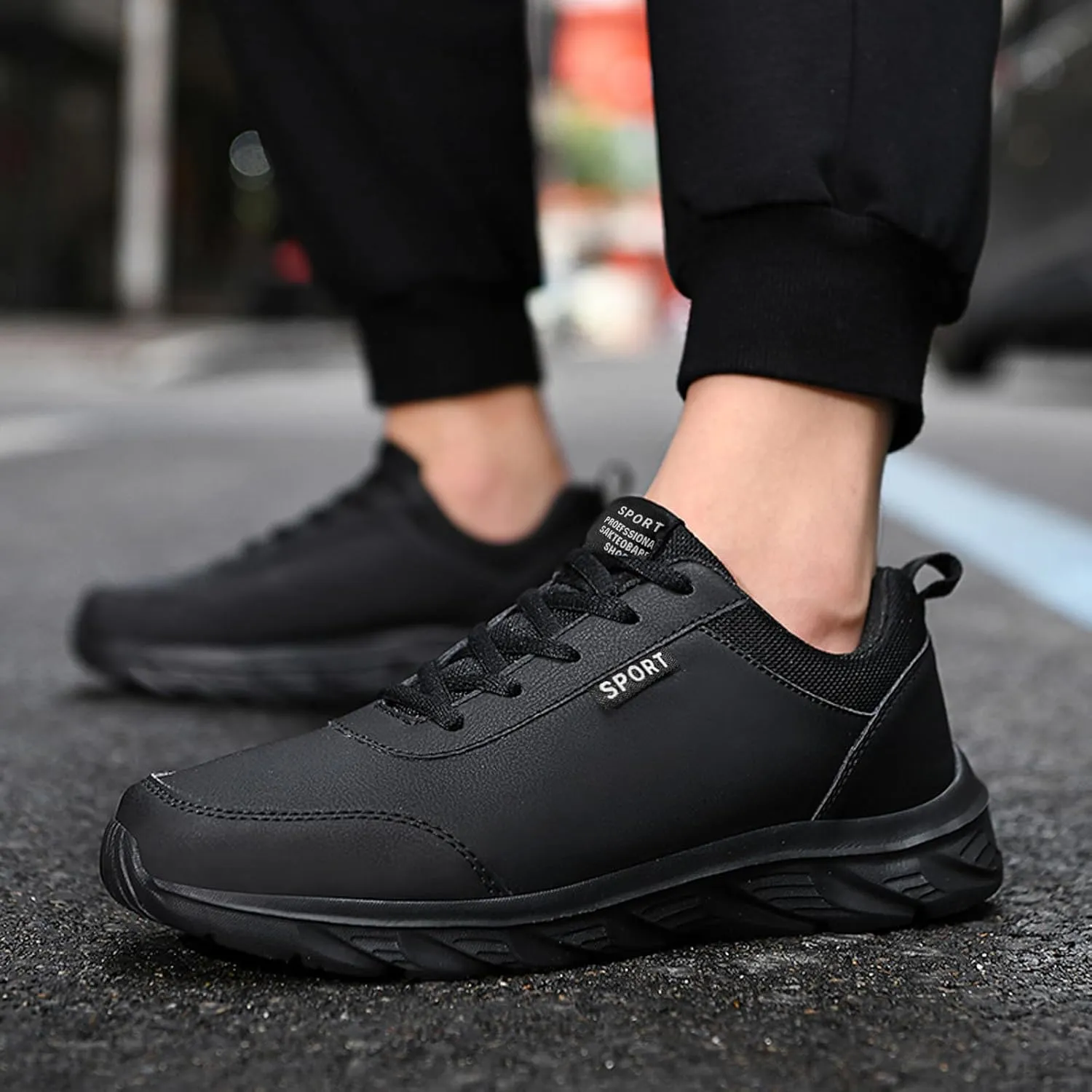 Outdoor Men Mountaineering Casual Sport Shoes Lace Up Solid Color Running Breathable Soft Bottom Shoes round Sneaker Laces for Men, 8.5
