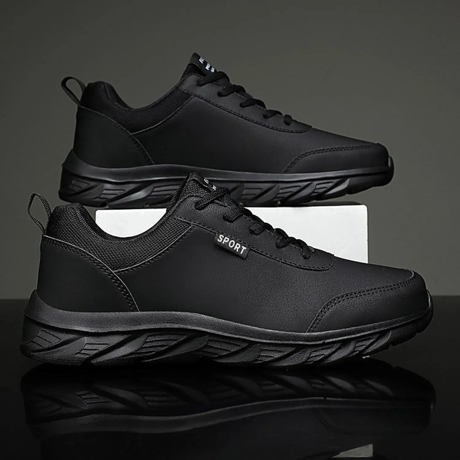 Outdoor Men Mountaineering Casual Sport Shoes Lace Up Solid Color Running Breathable Soft Bottom Shoes round Sneaker Laces for Men, 8.5
