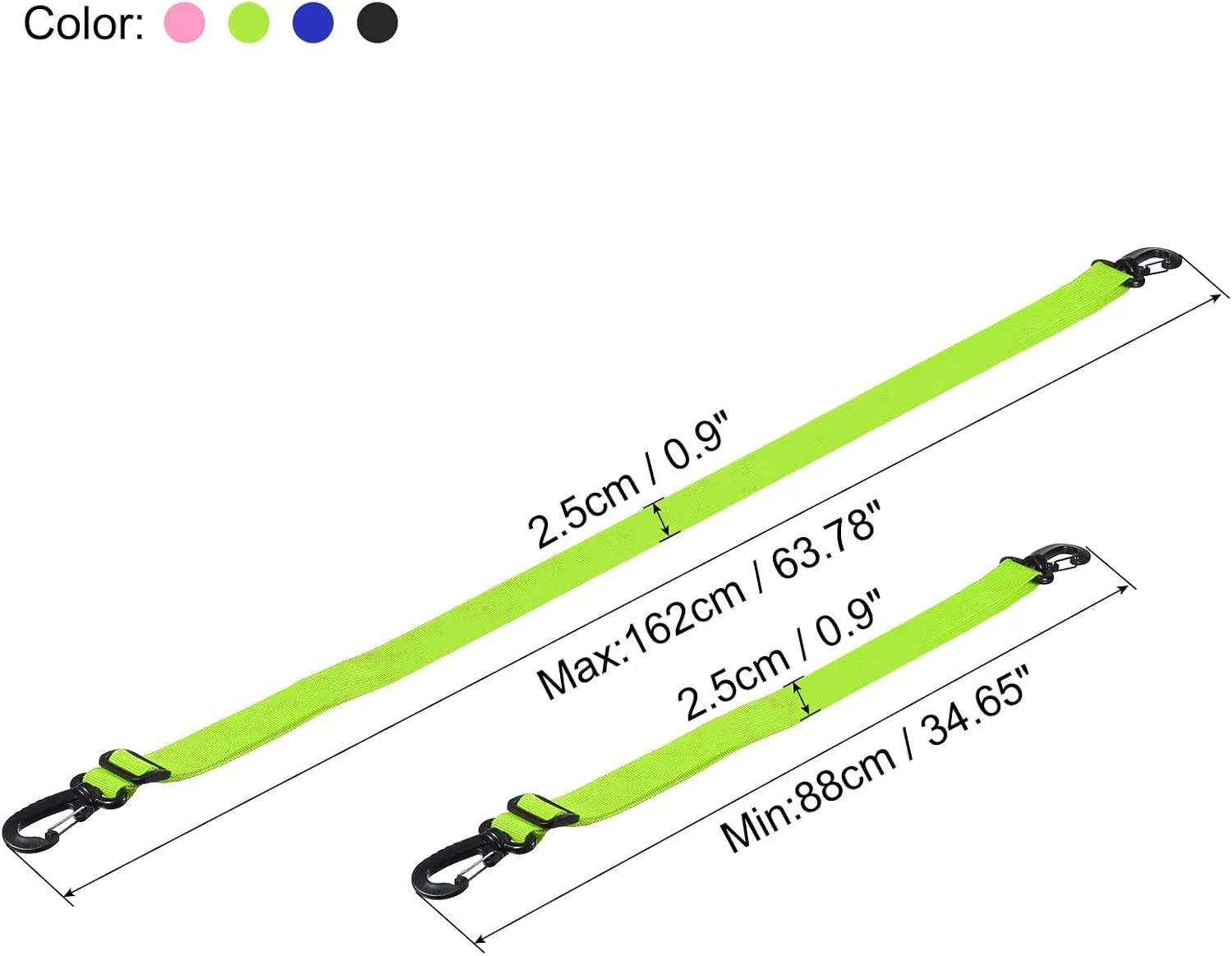 PATIKIL Ski Boot Carrier Strap, 4 Pack Snowboard Boots Carrying Strap Adjustable Shoulder Sling for Ski Boots, Ice Skates, Black, Blue, Pink, Light Green