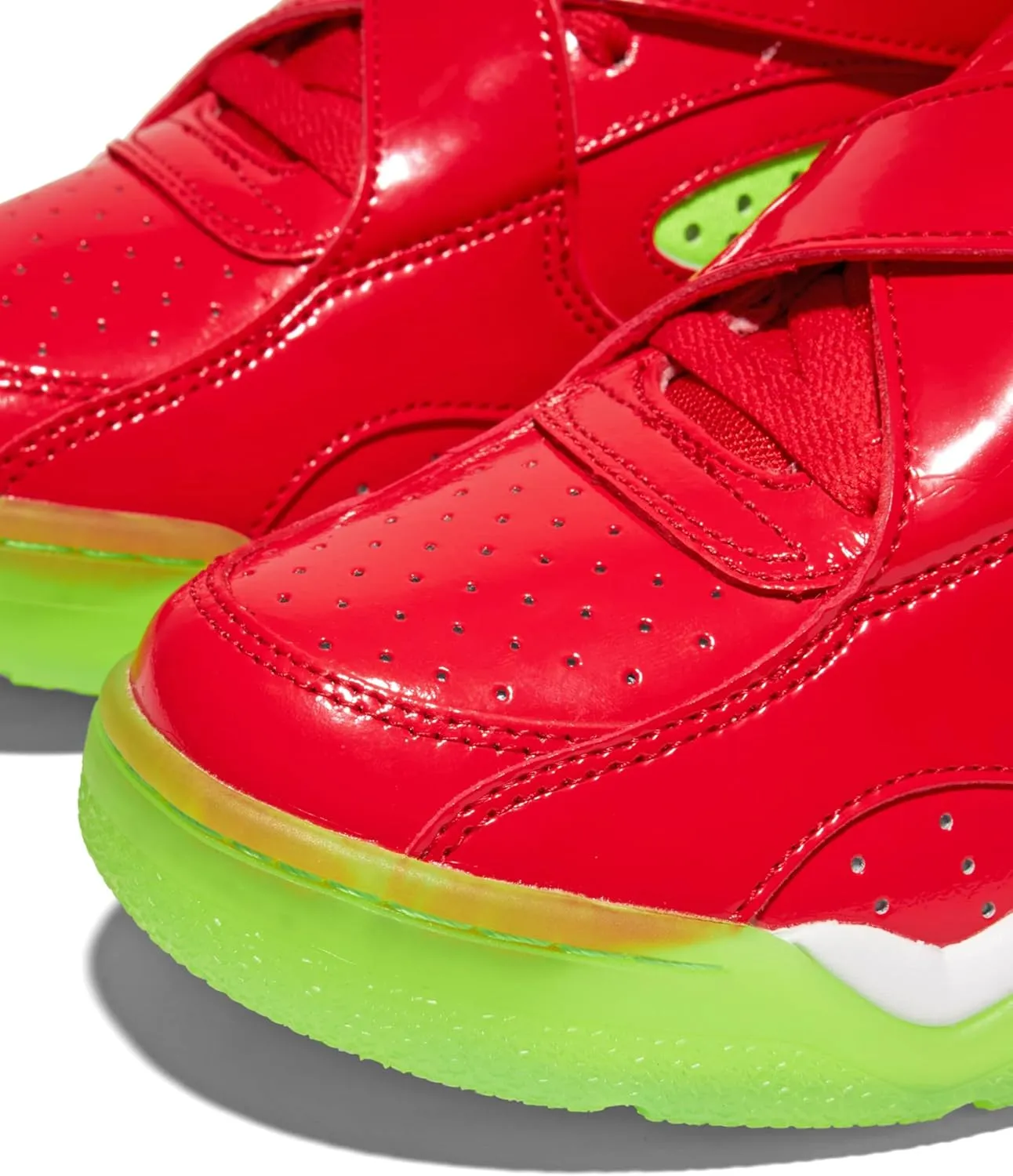 PATRICK EWING ATHLETICS ROGUE Red/Gecko/White CHRISTMAS - Limited Edition I Love NY x Ewing Big Apple Holiday Sneakers with Glossy Patent Leather and Festive Design