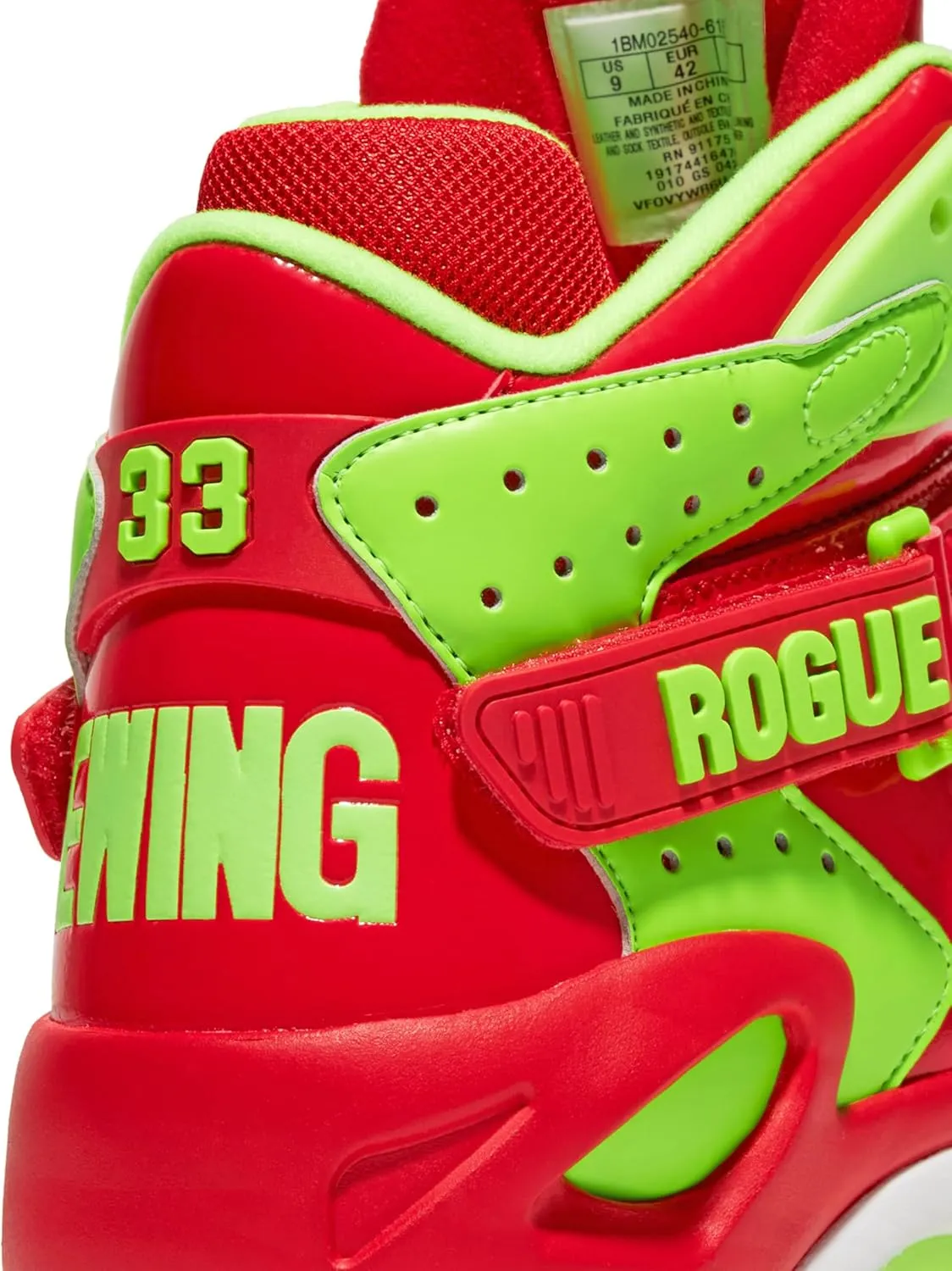 PATRICK EWING ATHLETICS ROGUE Red/Gecko/White CHRISTMAS - Limited Edition I Love NY x Ewing Big Apple Holiday Sneakers with Glossy Patent Leather and Festive Design