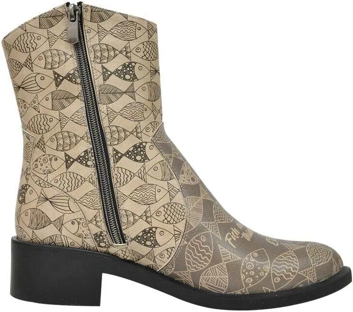 Personalize Your Life WestBoots - Zippered Lace Up Women Boots - Mid Calf - Chic, Elegant and Casual Style - Vegan, Environmentally Friendly and Handmade - Breathable Design