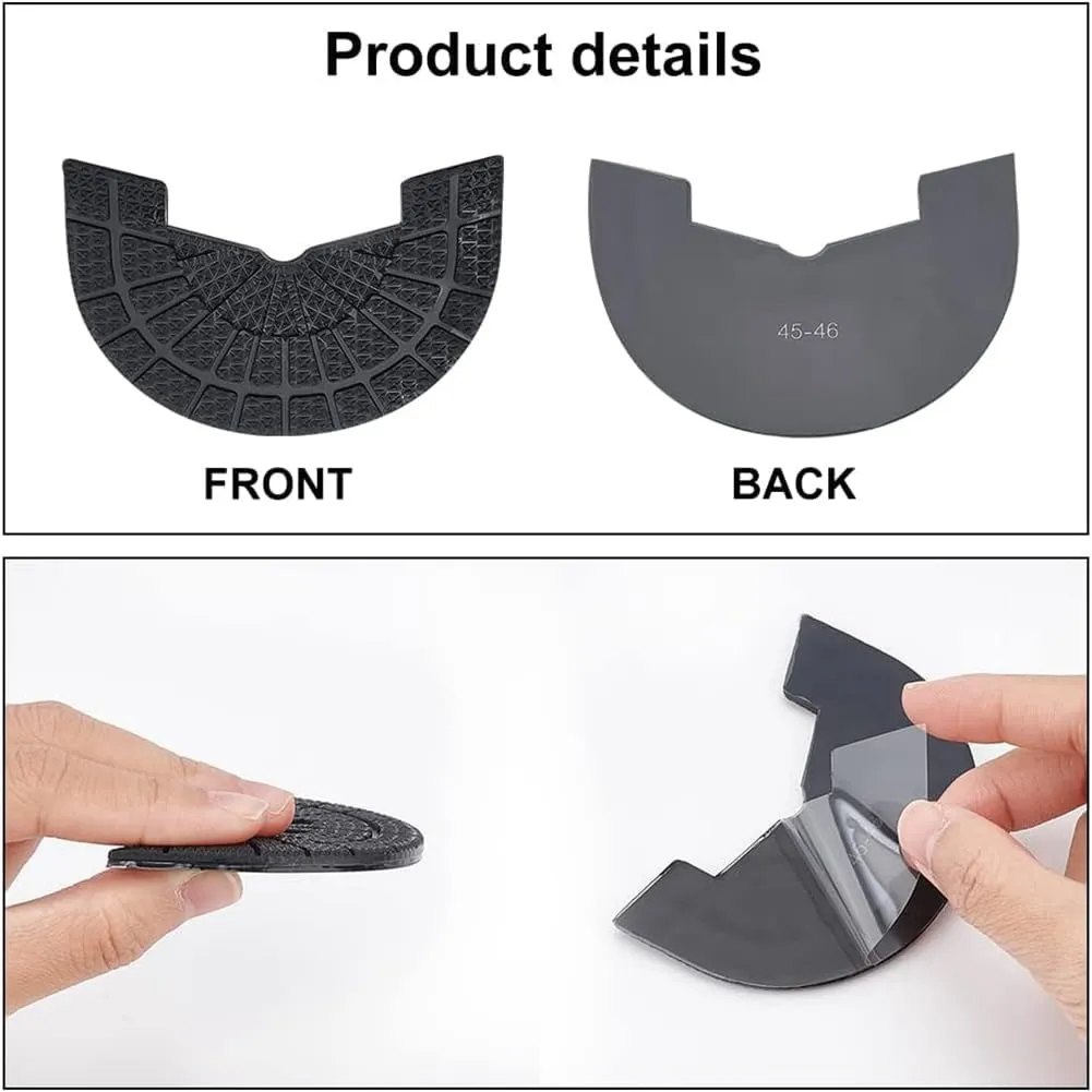 PH PandaHall 5 Pairs Shoes Heel Protector, 5 Sizes Black Non-Skid Rubber Shoes Pad Grip Self-Adhesive Sole Drag Pad Repair Plates Noise Reduction Shoe Grips for Men and Women Sneakers Slippers