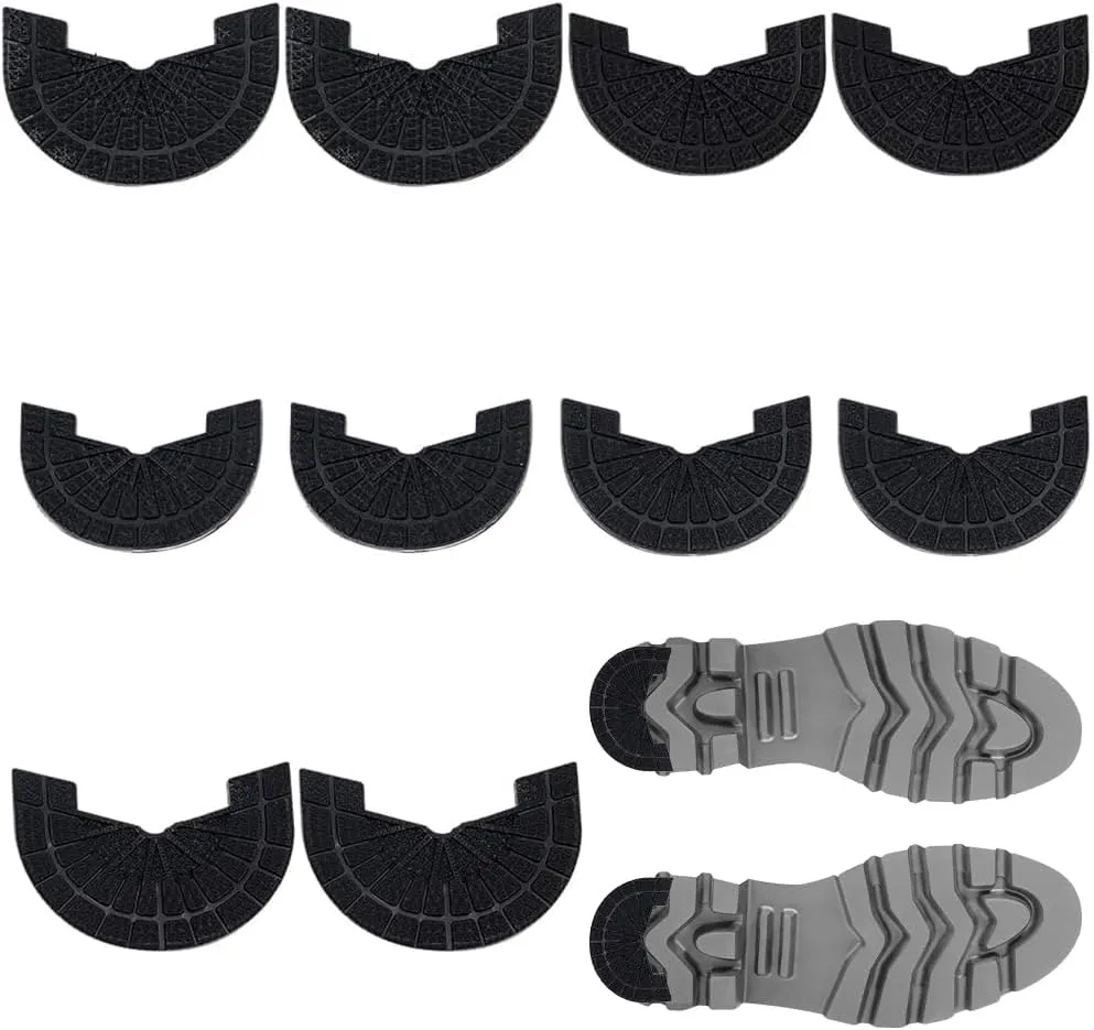 PH PandaHall 5 Pairs Shoes Heel Protector, 5 Sizes Black Non-Skid Rubber Shoes Pad Grip Self-Adhesive Sole Drag Pad Repair Plates Noise Reduction Shoe Grips for Men and Women Sneakers Slippers