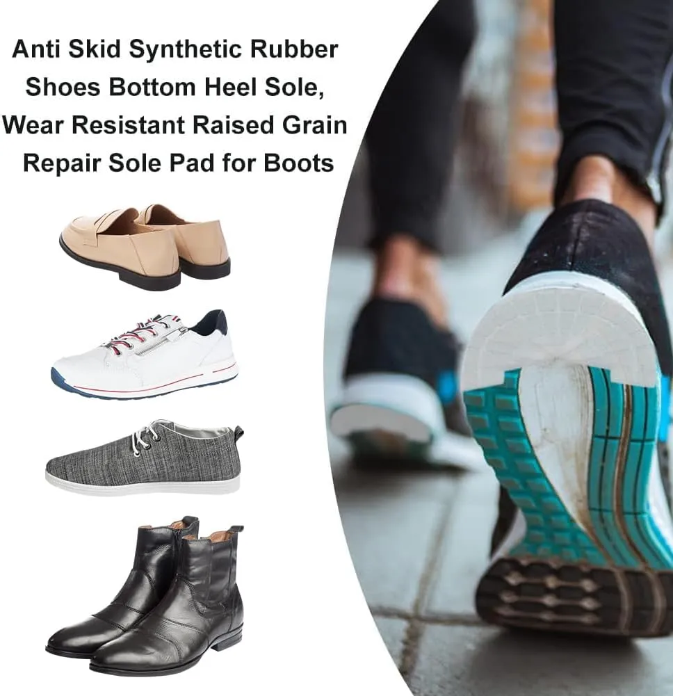 PH PandaHall 5 Pairs Shoes Heel Protector, 5 Sizes Black Non-Skid Rubber Shoes Pad Grip Self-Adhesive Sole Drag Pad Repair Plates Noise Reduction Shoe Grips for Men and Women Sneakers Slippers