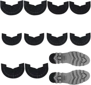 PH PandaHall 5 Pairs Shoes Heel Protector, 5 Sizes Black Non-Skid Rubber Shoes Pad Grip Self-Adhesive Sole Drag Pad Repair Plates Noise Reduction Shoe Grips for Men and Women Sneakers Slippers