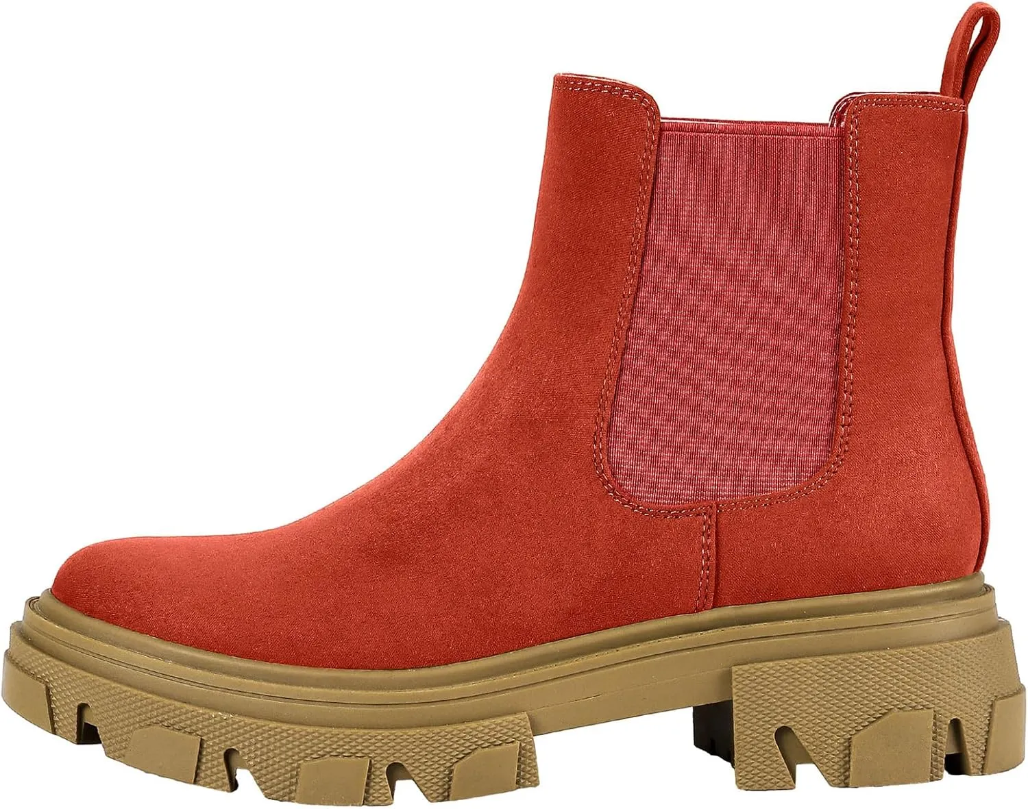 PIZZ ANNU Women's Dani Platform Chelsea Boots Fashion Lug Sole Combat Chunky Block Heel Slip on Elastic Gore Ankle Booties Shoes