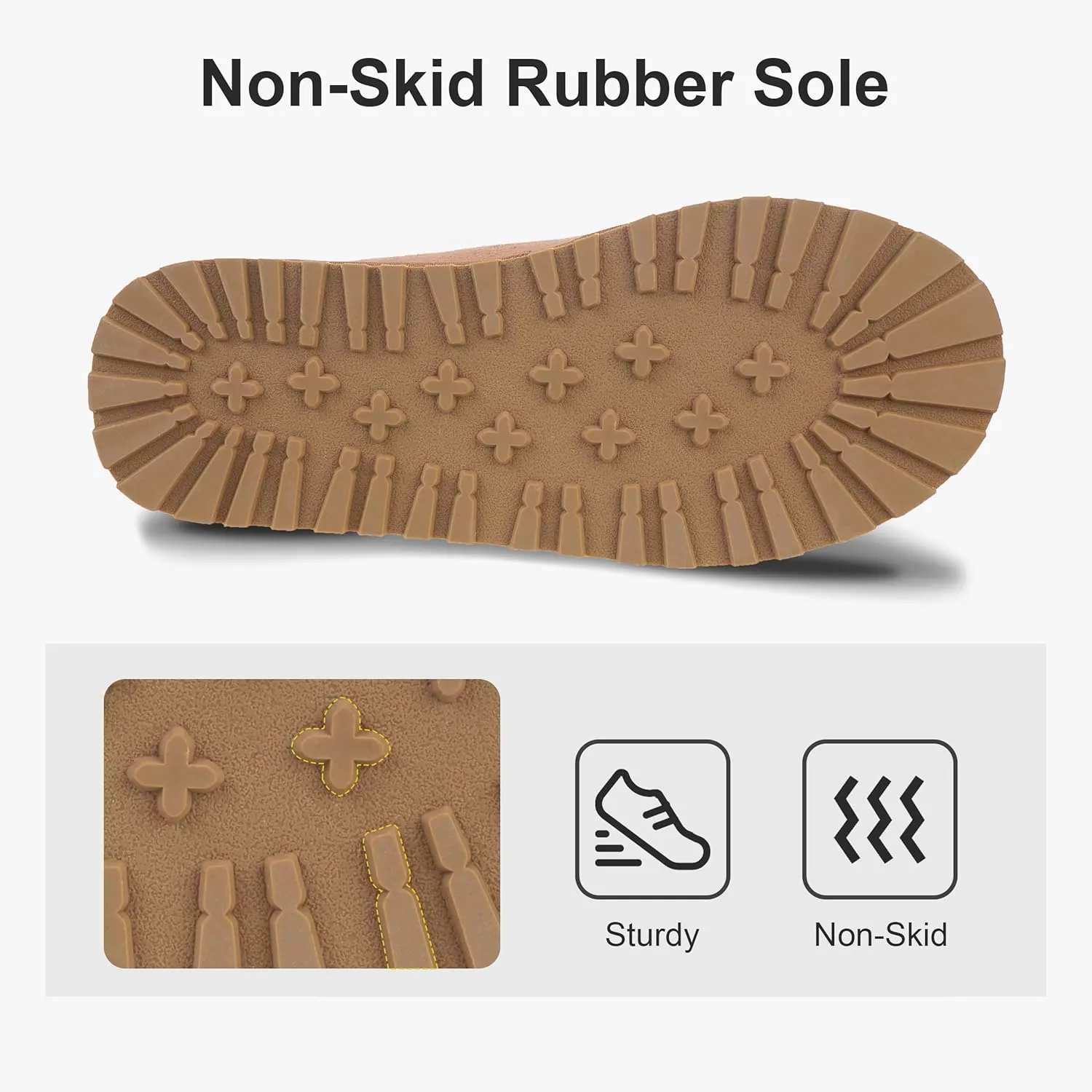 Platform Slippers, Mini Boots for Women Indoor Outdoor Anti-slip Slippers Womens Warm Fleece Lining Suede Leather Ankle Boots Slip On Hoese Shoes
