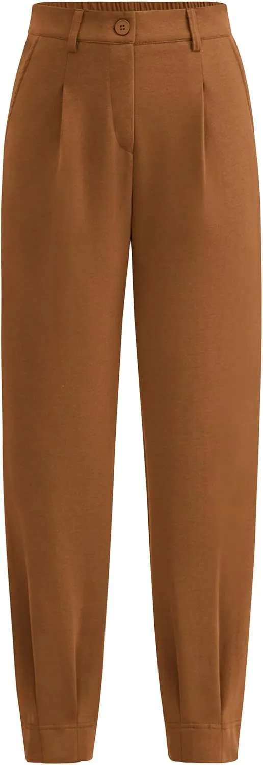 PRETTYGARDEN Women's High Waisted Pants Dressy Casual Ankle Length Work Office Trouser Slacks with Pockets