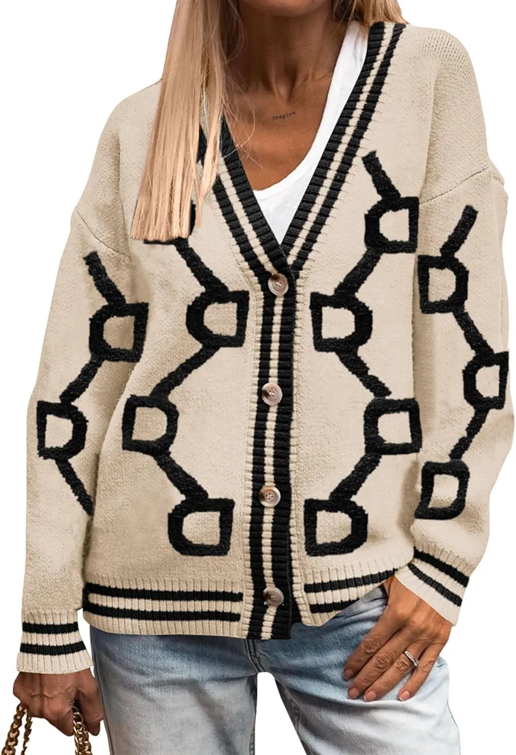 PRETTYGARDEN Women's Spring Fall Chunky Knit Cardigan Sweaters Casual Open Front Button Up Winter Coats Outerwear