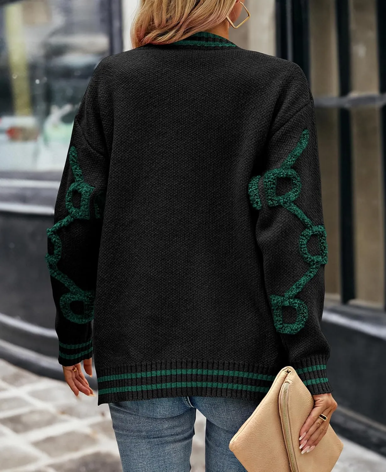 PRETTYGARDEN Women's Spring Fall Chunky Knit Cardigan Sweaters Casual Open Front Button Up Winter Coats Outerwear