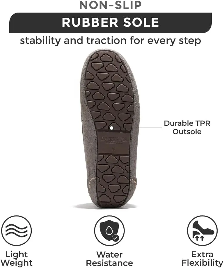 Project Cloud Genuine Suede Loafers for Women - Comfortable Outdoor Slippers for Women Footwear with Memory Foam - Womens Slippers - Stylish Womens Moccasin (Cathi)