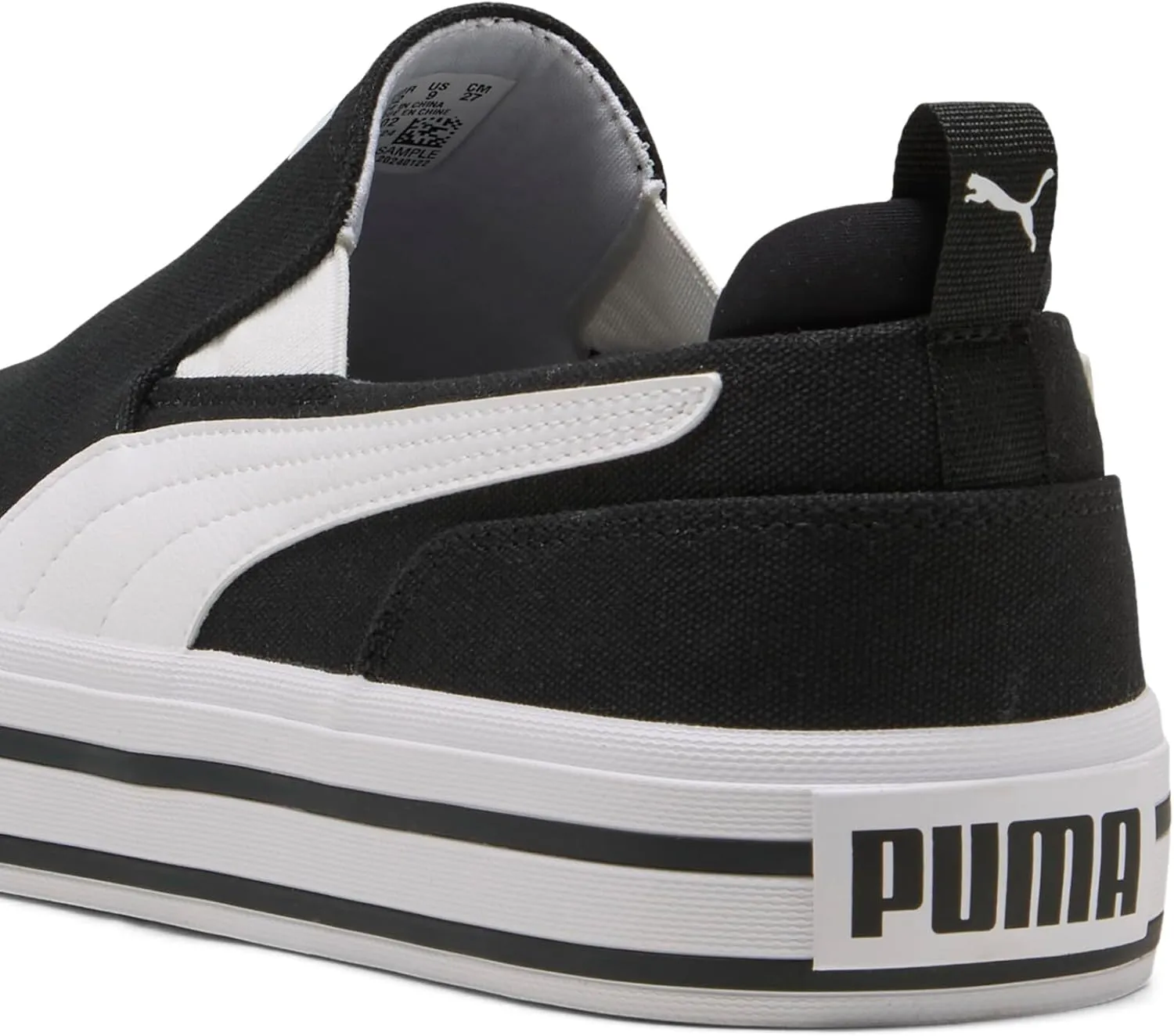 PUMA Men's Court Classic Vulc Slip On Shoes, White, 11.5