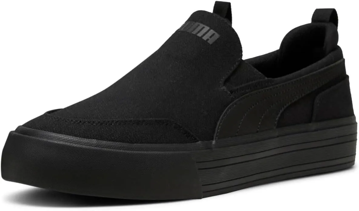 PUMA Men's Court Classic Vulc Slip On Shoes, White, 11.5