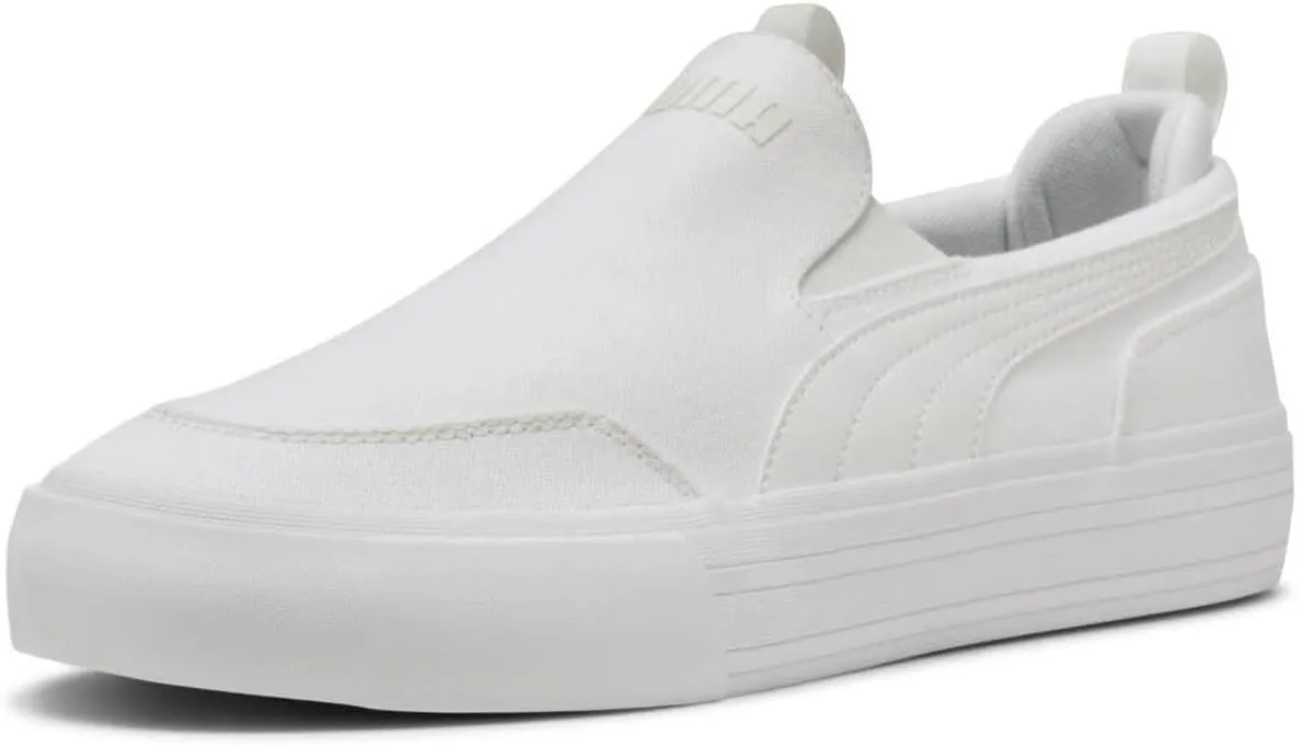 PUMA Men's Court Classic Vulc Slip On Shoes, White, 11.5