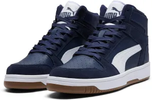 PUMA Men's Rebound Layup Mid Shoes Sneaker, Navy-White, 11