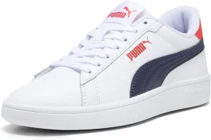 PUMA Unisex-Child Shoes Smash Sneaker, Peacoat White, 5 US Big Kid