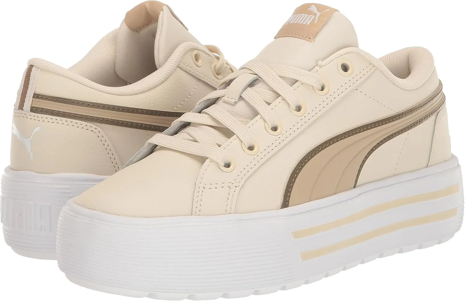 PUMA Women's Kaia 2.0 Mid Shoes, White-ICY Blue-Electric Blush, 11