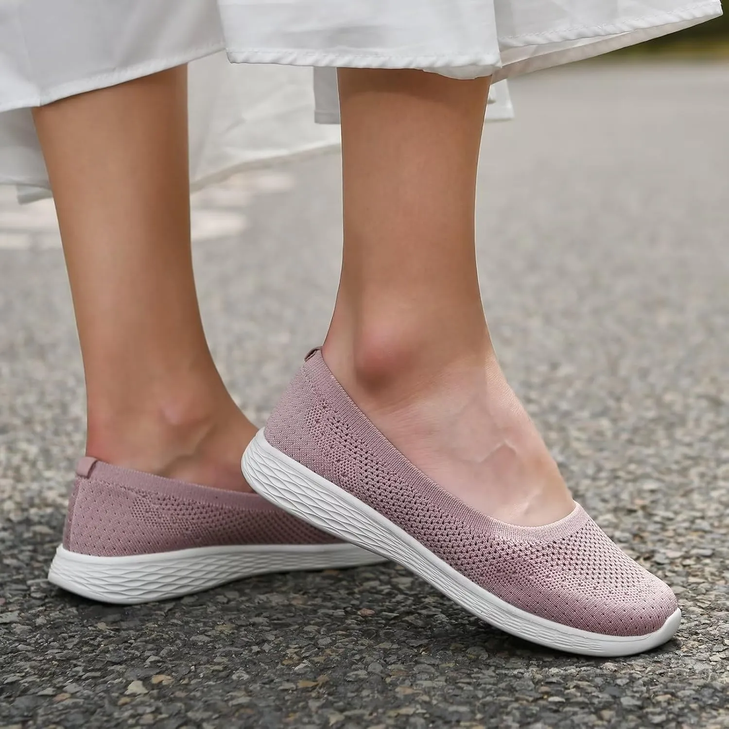 Puxowe Women's Shoes for Women Round Toe Slip on Women's Walking Flat Shoes Memory Foam Shoes Mesh Casual Nurse Sneakers Dress Shoes