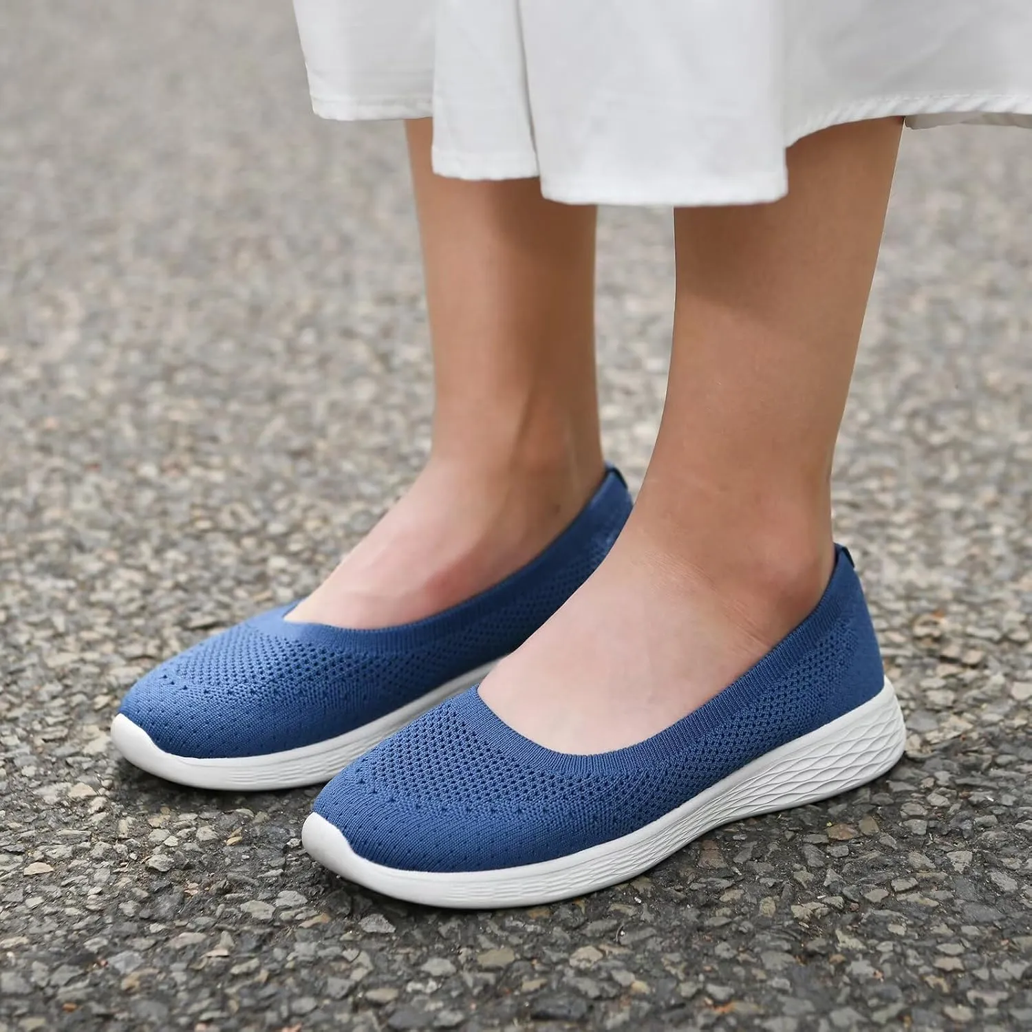 Puxowe Women's Shoes for Women Round Toe Slip on Women's Walking Flat Shoes Memory Foam Shoes Mesh Casual Nurse Sneakers Dress Shoes