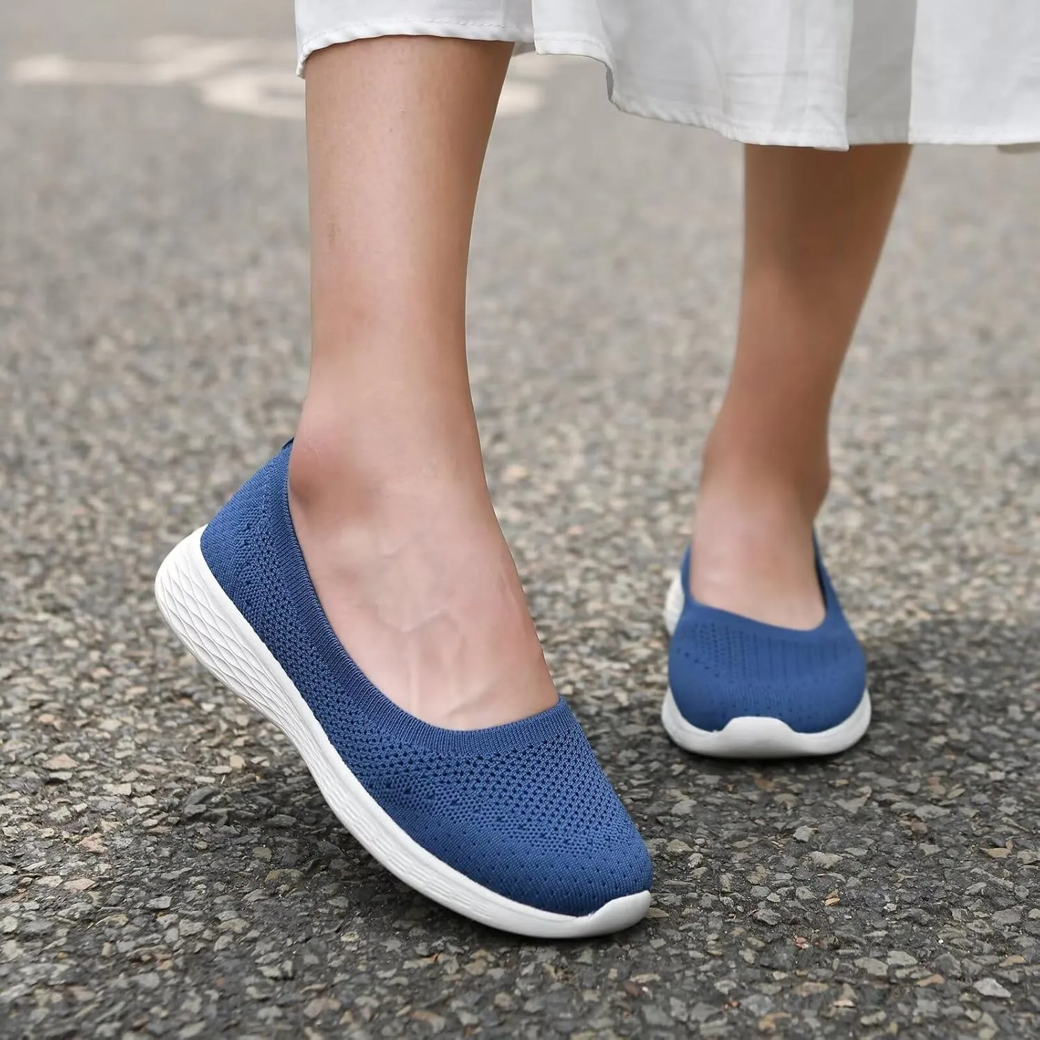 Puxowe Women's Shoes for Women Round Toe Slip on Women's Walking Flat Shoes Memory Foam Shoes Mesh Casual Nurse Sneakers Dress Shoes