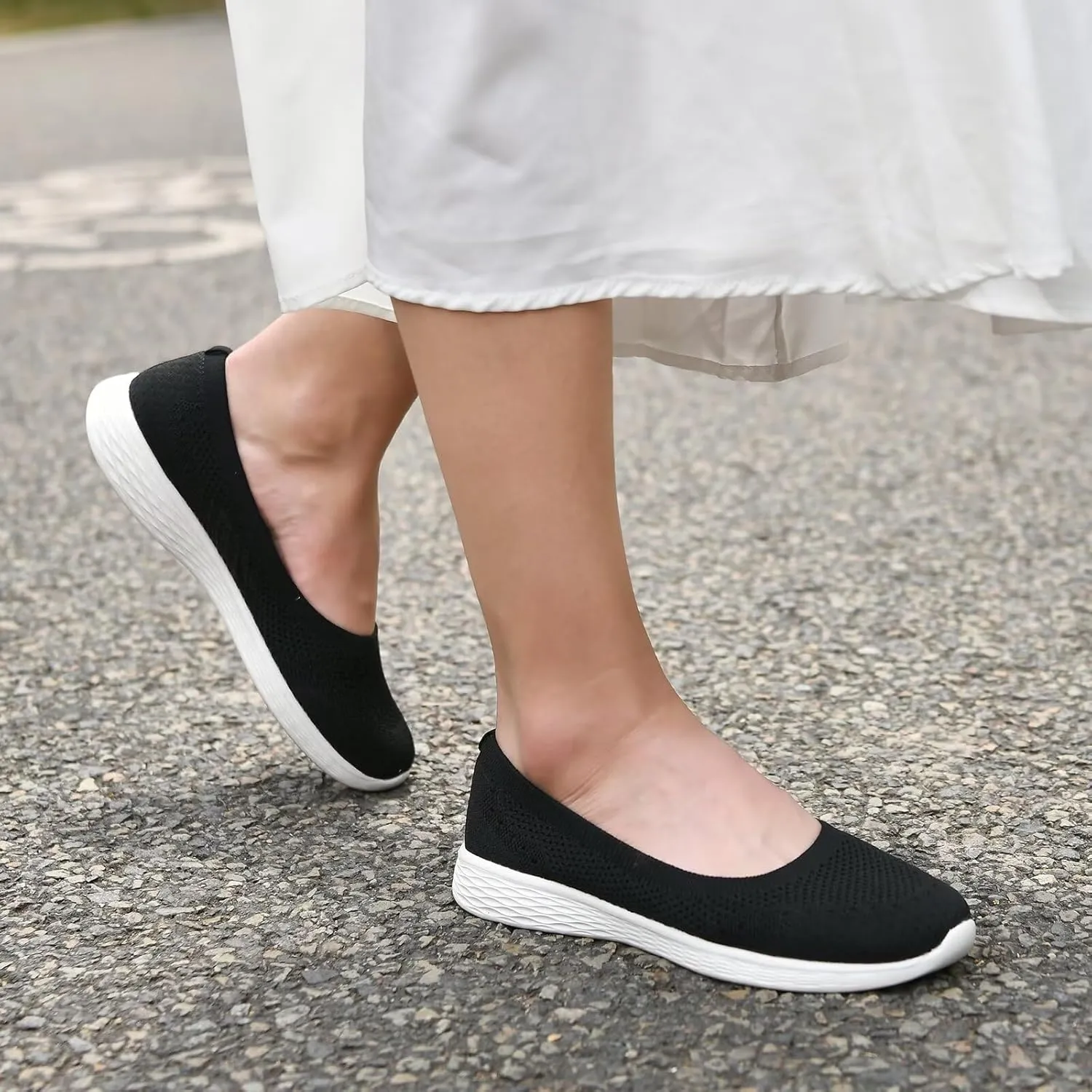 Puxowe Women's Shoes for Women Round Toe Slip on Women's Walking Flat Shoes Memory Foam Shoes Mesh Casual Nurse Sneakers Dress Shoes