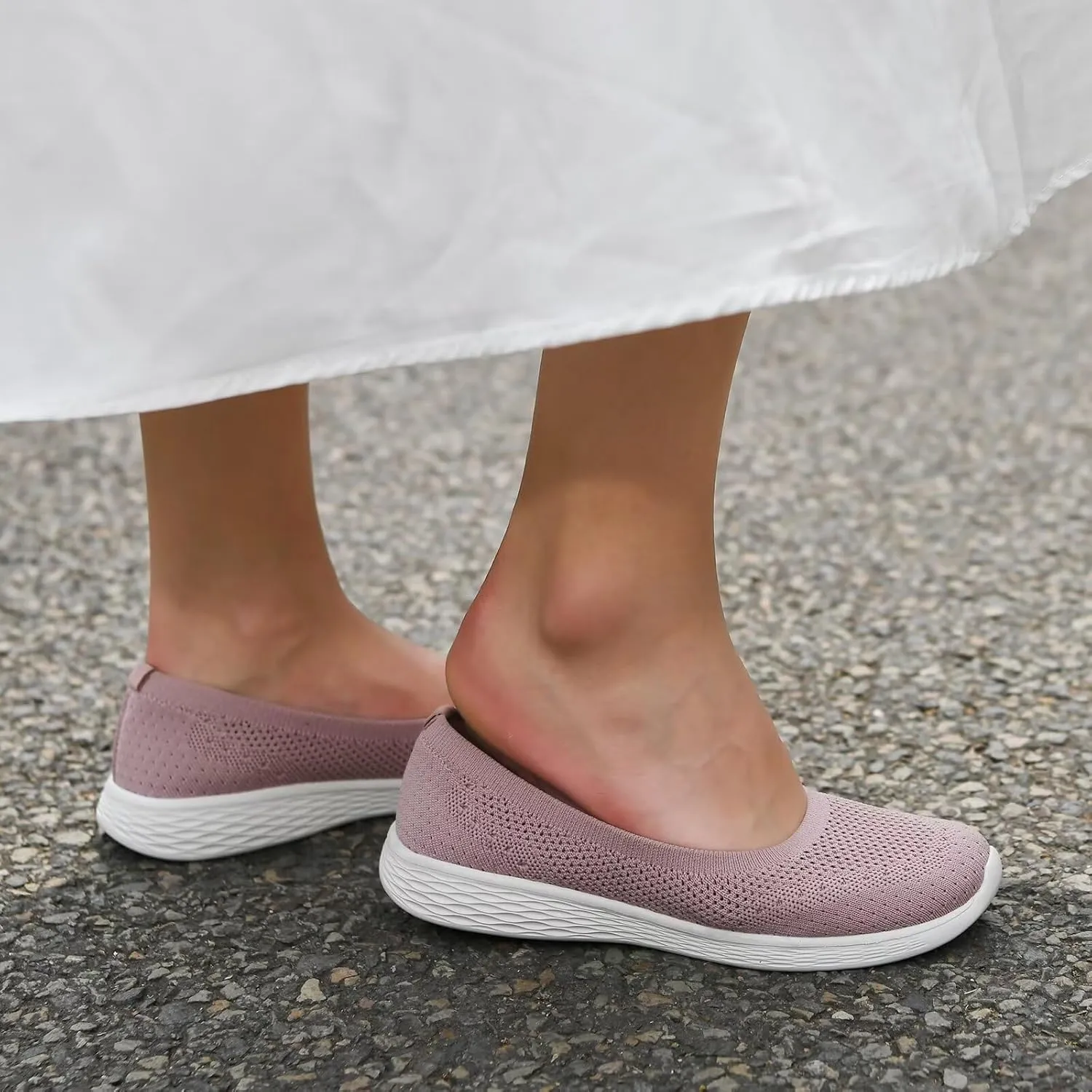 Puxowe Women's Shoes for Women Round Toe Slip on Women's Walking Flat Shoes Memory Foam Shoes Mesh Casual Nurse Sneakers Dress Shoes